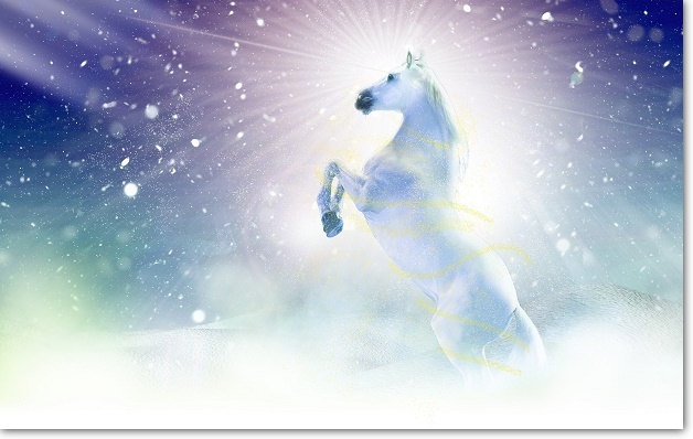 White Horse Christmas Card